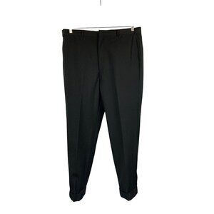 Ratner Black Dress Pants Trousers Mens 34W x 29L Polyester Wool Blend